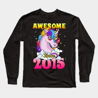 Funny Awesome Unicorn Since 2015 Cute Gift Long Sleeve T-Shirt